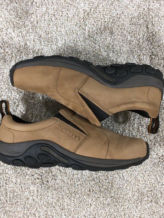 Merrell Jungle Moc Nubuck Slip On Shoes Mens Size 9.5 W Wide Brown J63839W main image 9